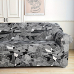 1 vnt. Geometrinio Ra&scaron;to Sofa Pieno &Scaron;ilko Užtiesalas,  Tamsiai pilka