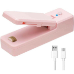 Įkraunamas dėklų sandariklis su USB jungtimi 2in1., Rožinis