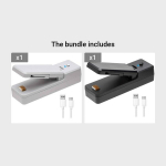 Įkraunamas dėklų sandariklis su USB jungtimi 2in1., Pilka + juoda
