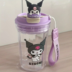 Sanrio Kuromi & Cinnamoroll animacinis vandens butelis mergaitėms.,  Violetinė-plastikinė taurė