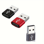 USB į USB-C adapteris 3 vnt., juoda+pilka+raudona