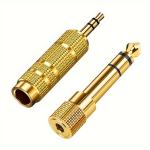 Auksu Padengtas Garso Adapterių Rinkinys 3.5mm į 6.35mm.