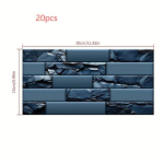 3D kristalinės PVC sienų plėvelės, Tamsiai mėlyna 20vnt