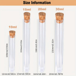 30 skaidrios plastikinės mėgintuvėlio su kam&scaron;teliais rinkinys, 16*150mm/20ml