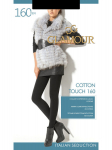 Pėdkelnės moterims Glamour Cotton Touch 160 DEN, juodos spalvos