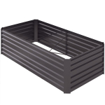 Outsunny pakelta lova i&scaron; plieno, sodinimo lova &scaron;alto rėmo sodo lova gėlių dėžutė prijungiama, sodinimo dėžutė sodinukas daržovių lova 180x90x60cm sodui balkonas terasa, sodo grotelės gėlėms, augalams, vaisiams, Tamsiai pilka