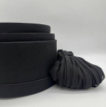 Siuvimo plok&scaron;čia elastinė juostelė (guma) juoda, 20 mm, 50 m, drabužiams ir aksesuarams