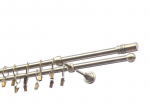 Dvigubas karnizas metalinis 16 mm + 16 mm ELIZA, 150 cm, antika