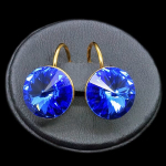 DiamondSky Clarice II su Swarovski kristalais moteri&scaron;ki auskarai, mėlyna