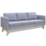 &Scaron;viesiai pilka trivietė audiniu aptraukta sofa