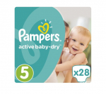 Sauskelnės Pampers Active Baby-Dry 5 (11-18 kg), 28 vnt.