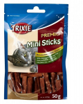 Trixie skanėstas katėms Premio, mini lazdelės su vi&scaron;tiena/ryžiais, 50 g