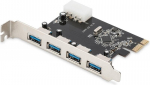 Digitus Expansion card/Controller USB 3.0 PCI Express, 4xUSB 3.0, Chipset: VL805-DS-30221-1