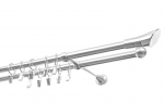 Dvigubas karnizas metalinis 19 mm + 19 mm OLIMP, 200 cm, nerūdijančio plieno