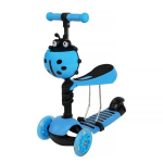 Triratis paspirtukas su stūmimo rankena Scooter 5in1, mėlynas