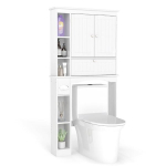 Auk&scaron;ta spintelė vir&scaron; tualeto su reguliuojama lentyna, 80x21x165 cm, balta