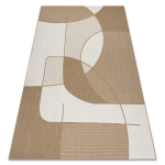FLAT 48982265 Sisal kilimas Geometrinis - natūralios smėlio spalvos &scaron;iaudų spalvos, virvelė, smėlio spalvos