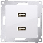 Dvigubas Usb įkroviklis Simon 54, baltas