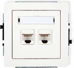 Karlik Deco Dvigubas Kompiuterinis Lizdas Rj45, Baltas