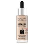Skaidrus makiažo pagrindas Eveline Cosmetics Liquid Control HD 010 Light Beige, matinė danga, ilgalaikis, su niacinamidu