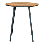 Apvalus 70x70x74 cm sodo stalas i&scaron; tek&scaron;medžio ir metalo - CLEVY