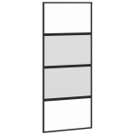 Stumdomos durys juodos 90x205cm grūdintas stiklas/aliuminis 155220