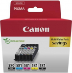 Ra&scaron;alo kasetės Canon PGI-580 PGBK/CLI-581 Cmyk, 5 vnt.