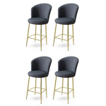 Baro kėdės rinkinys (4 vienetai) Fora - Anthracite, Gold