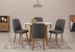 I&scaron;plečiamas pietų stalas ir kėdės (5 vienetai) Vina 1501 - Atlantic Pine, Anthracite