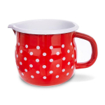 Emaliuotas puodelis Tecka žirnių raudonos spalvos 800 ml