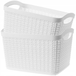 Baltas laikymo krep&scaron;ys-organizeris 6,6l, 2 vnt.