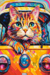 Dėlionė Castorland Katės kelionė autobusu, 1000 d., 68&times;47 cm