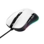 Trust GXT 922 Ybar žaidimų pelė de&scaron;iniarankiams, optinė 7200 DPI, USB-A, laidinė, RGB ap&scaron;vietimas, balta/juoda.