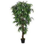 Dirbtinis mango medis, žalios spalvos, 150cm, 600 lapų