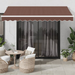 Rankiniu būdu i&scaron;traukiama markizė su led, ruda, 350x250cm