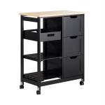 Rolling Cart Serving Cart Storage Cabinet Virtuvės sala ant ratų FKW79-SCH