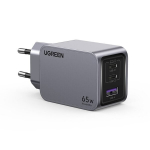 Ugreen Nexode Pro USB-A+2 USB-C 65W Mini GaN Greitas Įkroviklis Rinkinys Pilkas