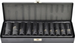 Awtools smūginiai lizdai 1/2", 11 vnt., 10-24 mm