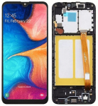 Originalus LCD + jutiklinis ekranas Samsung SM-A202 Galaxy A20e (IPS) Rėmelis juodas