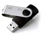 "goodram" usb atmintinė, usb 3.0, 32 gb, uts3, juoda, uts3-0320k0r11, usb a, su sukamuoju dangteliu