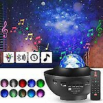 LED Star projektoriaus lempa su nuotolinio valdymo pulteliu, laikmačiu, garsiakalbiu ir Bluetooth - Ocean Star lubų &scaron;viesos projektoriumi