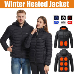 (M9 zonos &scaron;ildymas) I&scaron;manioji &scaron;ildoma striukė, vyri&scaron;ka ir moteri&scaron;ka žiemos &scaron;ilta striukė, USB elektrinė &scaron;ildoma striukė su 9 anglies pluo&scaron;to &scaron;ildymo trinkelėmis