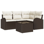 4 dalių sodo sofa komplektas su pagalvėmis pilkos spalvos poli ratanas