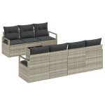 8 Dalių Sodo Sofa su Pagalvėlėmis &Scaron;viesiai Pilkas Poli Ratanas,2 vietų Sodo Sofa su Pagalvėlėmis Pilka Poli Ratanas