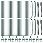 Aptvarų Stulpai su Pagrindo Plok&scaron;tėmis 52 vnt &Oslash;32mm 83,5cm Cinkuoto Plieno