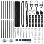 Euro Tvora su 7 Spyruokliniais Stulpais 1.4x10 m Cinkuoto Plieno Pilka