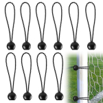 Mexrumi 10 elastinių diržų su kamuoliukais rinkinys, tento įtempiklis su kamuoliuku, guminis įtempiklis, tento įtempiklis, elastinės kilpos palapinėms, tentams, plakatams, tento laikiklis