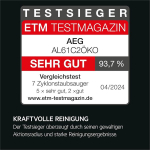 Aeg Clean 6000 Eco Al61c2&ouml;ko dulkių siurblys be mai&scaron;elio / 60% perdirbtos medžiagos / 550 W / papildomi antgaliai / mink&scaron;ti ratukai / lengva naudoti / 74 Db(a) / 12 m veikimo spindulys / 1,6 litro dulkių konteineris