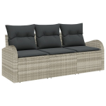 3 dalių sodo sofa rinkinys su pagalvėlėmis &scaron;viesiai pilkas poli ratanas