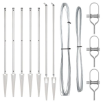 tvoros stulpai su kuolu 7 vnt &Oslash;32 mm 140 cm cinkuotas plienas